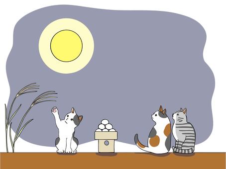 Cats watching the moon at the 15th night Vector Cats watching the moon at the 15th night Vector