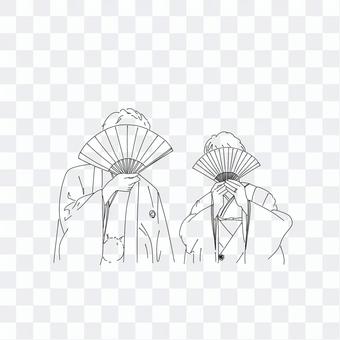 Pre-shooting kimono illustration Pre-shooting kimono illustration