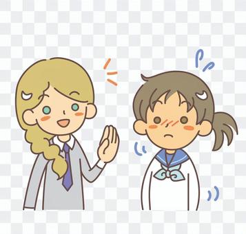 外国人女子と日本人女子学生 1 外国人女子と日本人女子学生 1