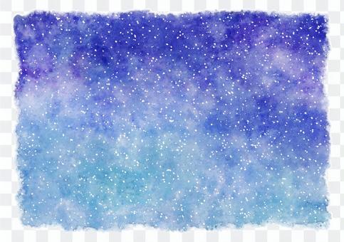 Winter snow sky · starry sky watercolor painting Winter snow sky · starry sky watercolor painting