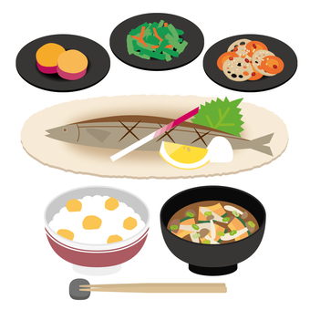 Set meal Autumn taste Saury Set meal Autumn taste Saury