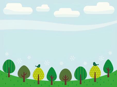 Illustrations of trees and blue sky Illustrations of trees and blue sky