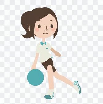 A woman with bowling A woman with bowling