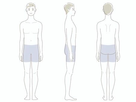 Male_ line drawing _ whole body Male_ line drawing _ whole body