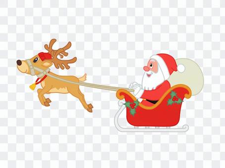 Santa on a reindeer's sled Santa on a reindeer's sled