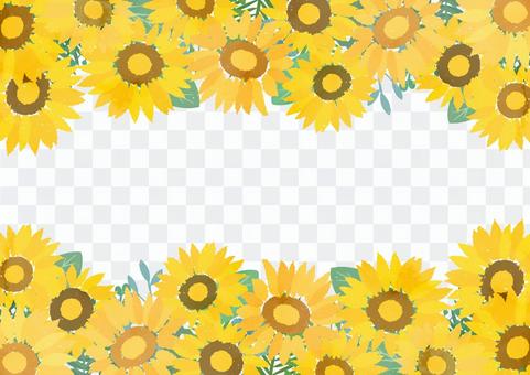 Summer decorative frame like a sunflower field Summer decorative frame like a sunflower field