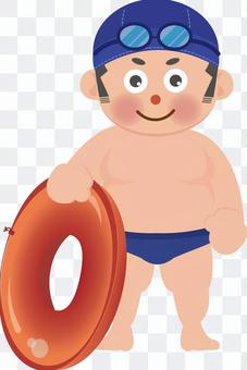 Swimmer with a float Swimmer with a float