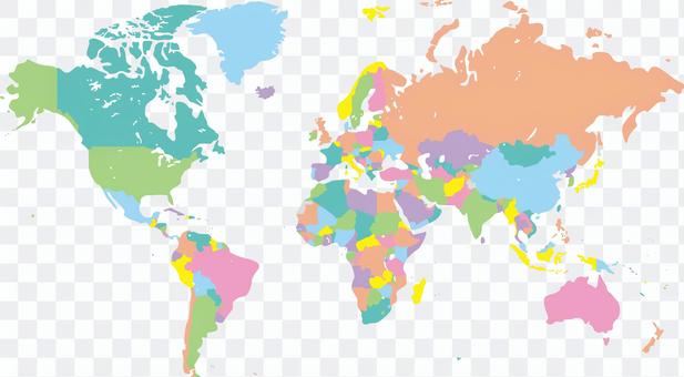 World Map World Countries Color-coded Border World Map World Countries Color-coded Border