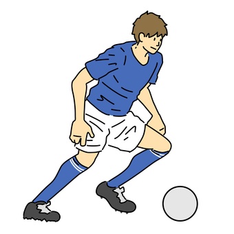 Men's soccer player dribbling Men's soccer player dribbling
