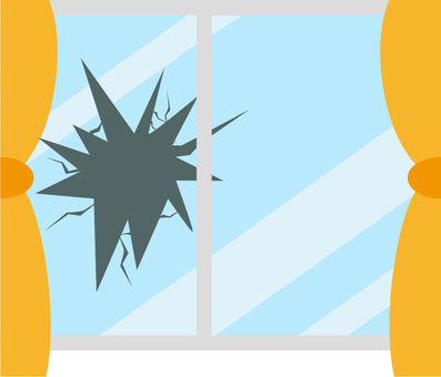 Broken window glass Broken window glass
