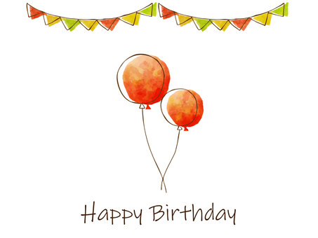 Simple birthday card with red balloons Simple birthday card with red balloons