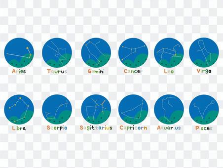 12 constellation icon set 12 constellation icon set