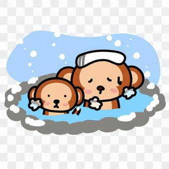 Osaru entering a hot spring Osaru entering a hot spring