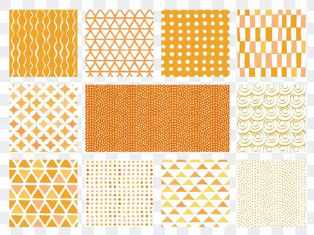 Handwritten style Japanese pattern background set (orange) Handwritten style Japanese pattern background set (orange)