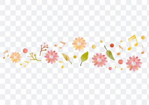 Decorative material 090 Musical note line Decorative material 090 Musical note line