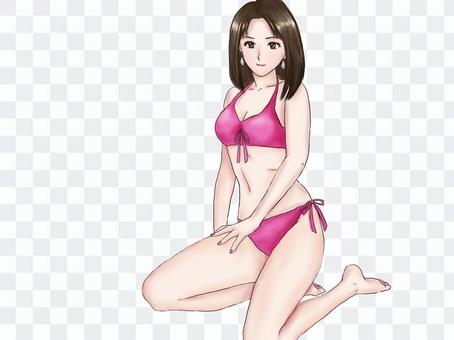 Woman in swimsuit (pink bikini) Woman in swimsuit (pink bikini)