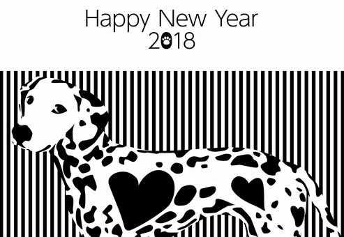 New Year's cards Black and White Dalmatian up in 2018 New Year's cards Black and White Dalmatian up in 2018