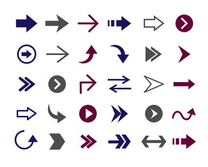 Simple arrow set in 3 colors Simple arrow set in 3 colors