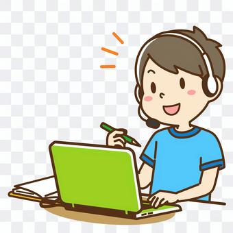Boys taking online lessons 1 Boys taking online lessons 1