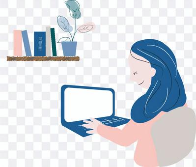 Woman working from home Woman working from home
