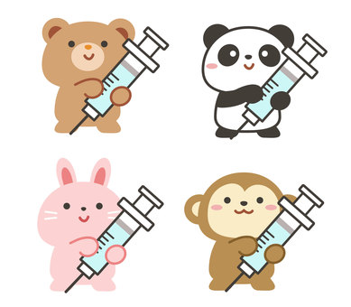Animal set with vaccination syringe Animal set with vaccination syringe