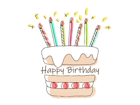 Hand drawn simple birthday card Hand drawn simple birthday card