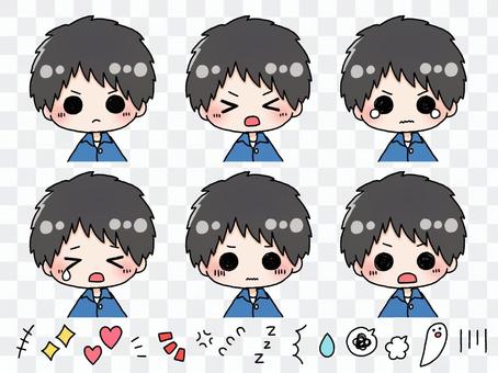 Black-haired short-haired boy (angry, sad, terrifying) Black-haired short-haired boy (angry, sad, terrifying)