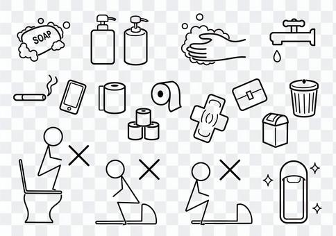 Easy-to-understand illustrations related to restrooms Easy-to-understand illustrations related to restrooms