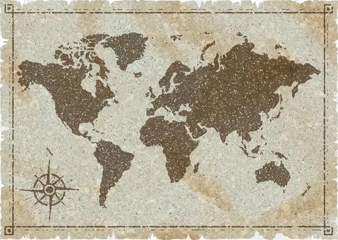 World map old map style World map old map style