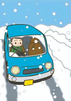 Driving the snow road 1 Driving the snow road 1