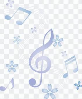 Cherry blossoms and sound sign Blue series Cherry blossoms and sound sign Blue series
