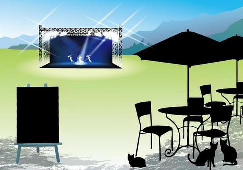 Mountain Summer Festival Open Cafe Postcard Mountain Summer Festival Open Cafe Postcard