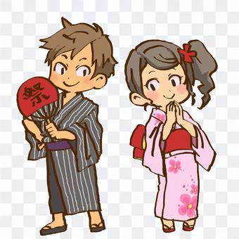 Yukata boys and girls Yukata boys and girls