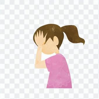 A woman with a headache A woman with a headache