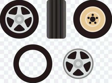 Tire Wheel Icon Set Tire Wheel Icon Set