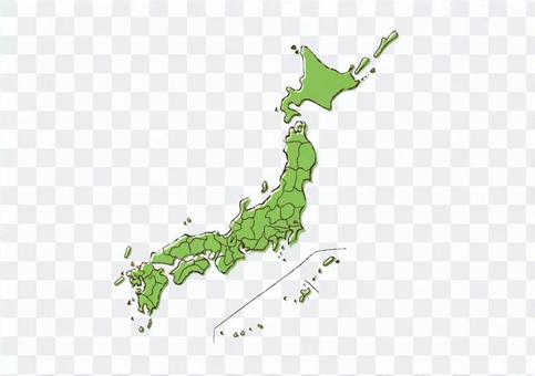 Japan map handwritten color Japan map handwritten color
