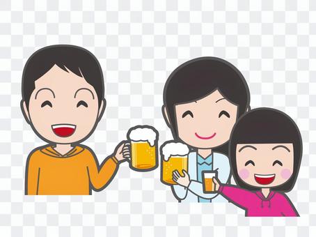 A toast with family A toast with family
