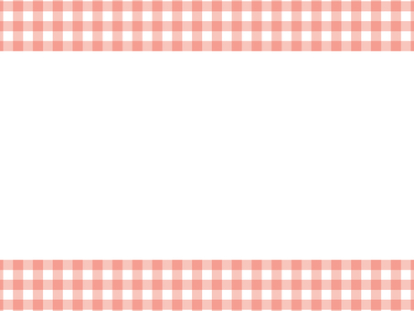 Simple gingham check top and bottom frame: red Simple gingham check top and bottom frame: red