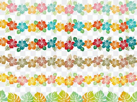 Hibiscus and Monstera decorative ruled set Hibiscus and Monstera decorative ruled set