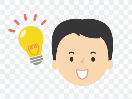 ひらめく男性 ヒント ピンとくる ひらめく男性 ヒント ピンとくる