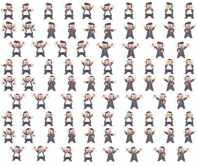 Cheering team illustration assortment set Cheering team illustration assortment set