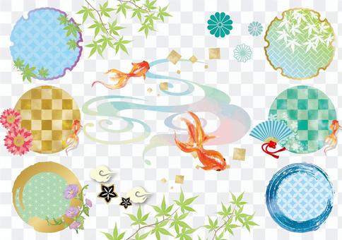 Goldfish frame background material Goldfish frame background material