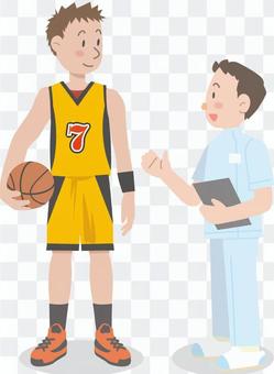 Basketball player physiotherapist illustration Basketball player physiotherapist illustration