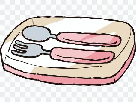 Spoon / fork set (pink) Spoon / fork set (pink)