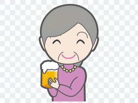 A toast with beer Ladies A toast with beer Ladies