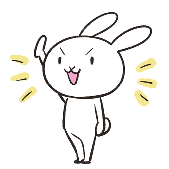 Rabbit raising hands Rabbit raising hands