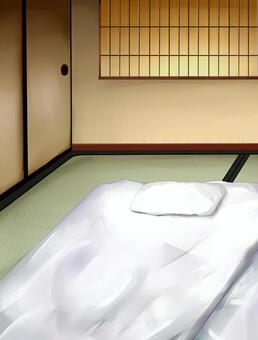 Japanese style room with futon bedding Japanese style room with futon bedding