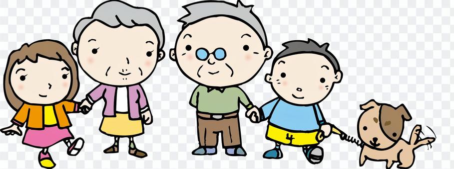 Grandson and old man Grandson and old man