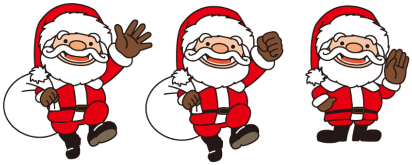 Santa's three poses Santa's three poses