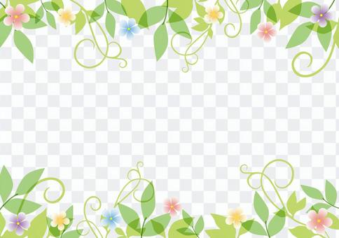 Fresh green and flower _ pastel frame Fresh green and flower _ pastel frame